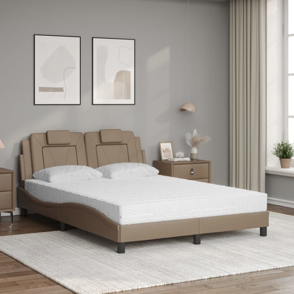 Letto con Materasso Cappuccino 140x200cm Similpelle 3208800