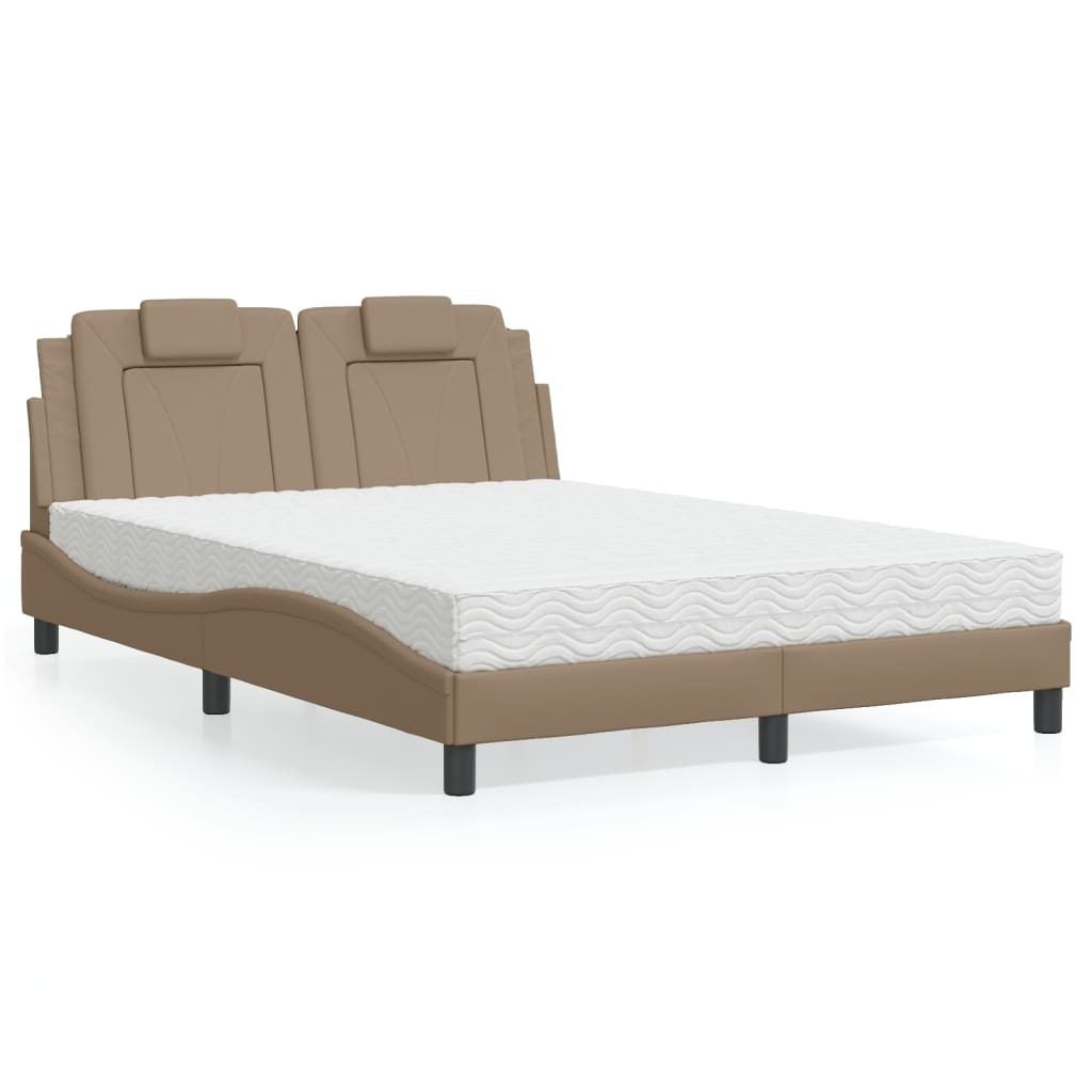 Letto con Materasso Cappuccino 140x200cm Similpelle 3208800