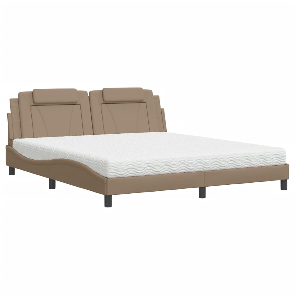 Letto con Materasso Cappuccino 180x200cm Similpelle 3208814