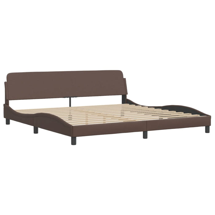 Letto con Materasso Marrone 200x200cm in Similpelle 3208819