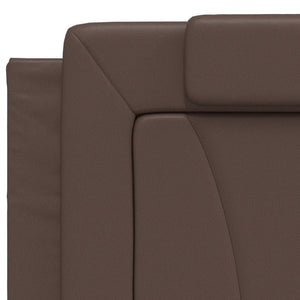 Letto con Materasso Marrone 200x200cm in Similpelle 3208819