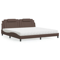 Letto con Materasso Marrone 200x200cm in Similpelle 3208819