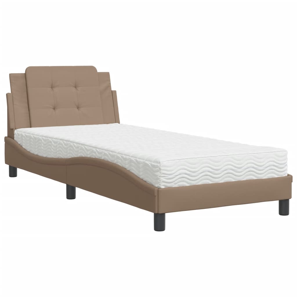 Letto con Materasso Cappuccino 80x200 cm Similpelle 3208828