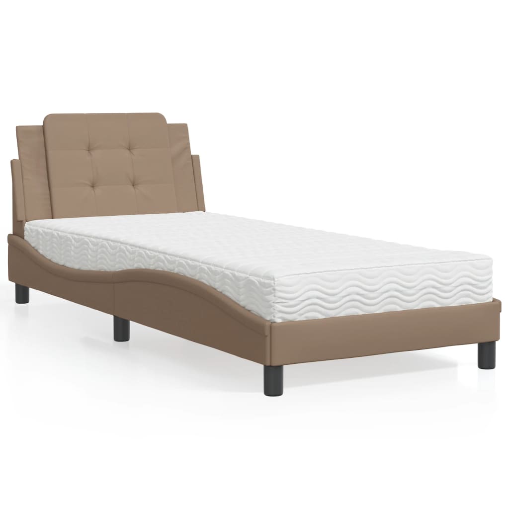 Letto con Materasso Cappuccino 80x200 cm Similpelle 3208828