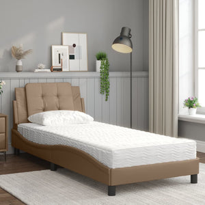 Letto con Materasso Cappuccino 90x190 cm Similpelle 3208835