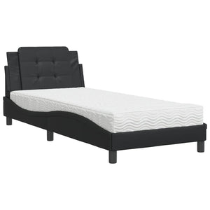 Letto con Materasso Nero 90x200 cm in Similpelle 3208838