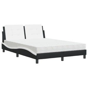 Letto con Materasso Nero e Bianco 120x200 cm in Similpelle 3208857