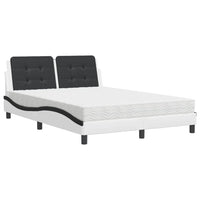 Letto con Materasso Nero e Bianco 120x200 cm in Similpelle 3208858