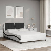 Letto con Materasso Nero e Bianco 120x200 cm in Similpelle 3208858