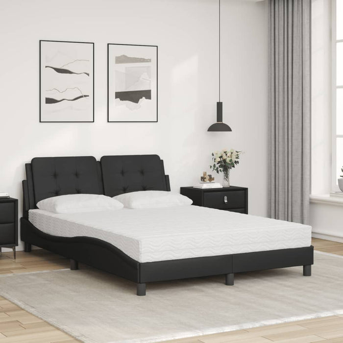 Letto con Materasso Nero 140x190 cm in Similpelle 3208859