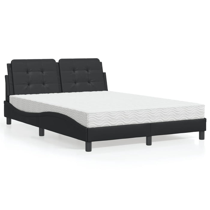 Letto con Materasso Nero 140x190 cm in Similpelle 3208859