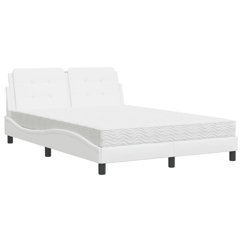 Letto con Materasso Bianco 140x190 cm in Similpelle 3208860