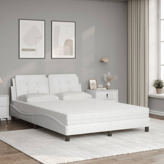 Letto con Materasso Bianco 140x190 cm in Similpelle 3208860