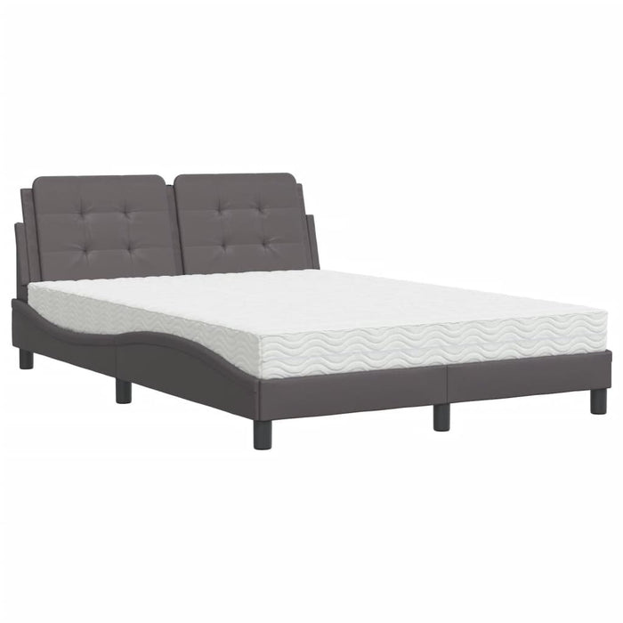 Letto con Materasso Grigio 140x190 cm in Similpelle 3208862