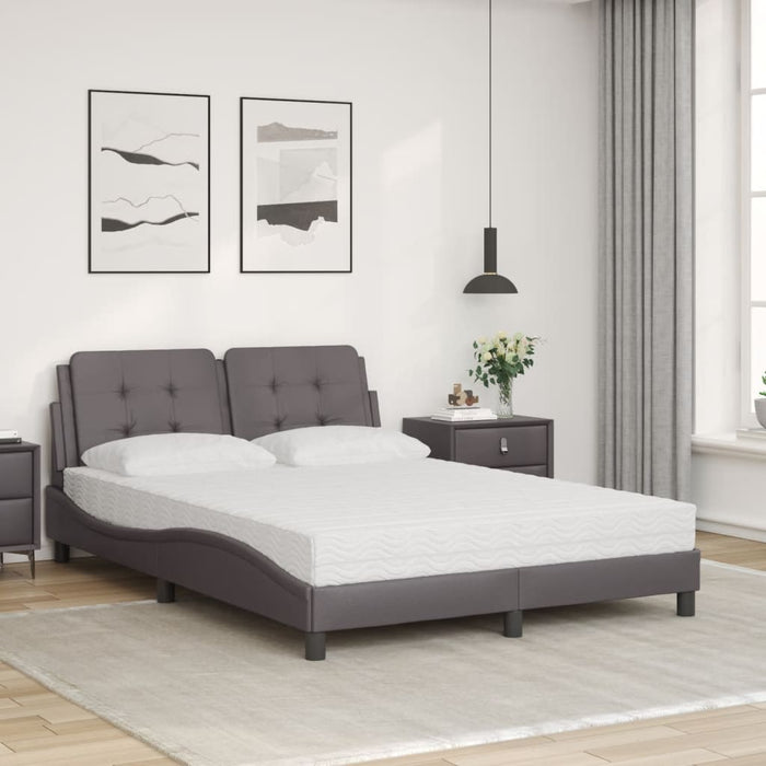 Letto con Materasso Grigio 140x190 cm in Similpelle 3208862