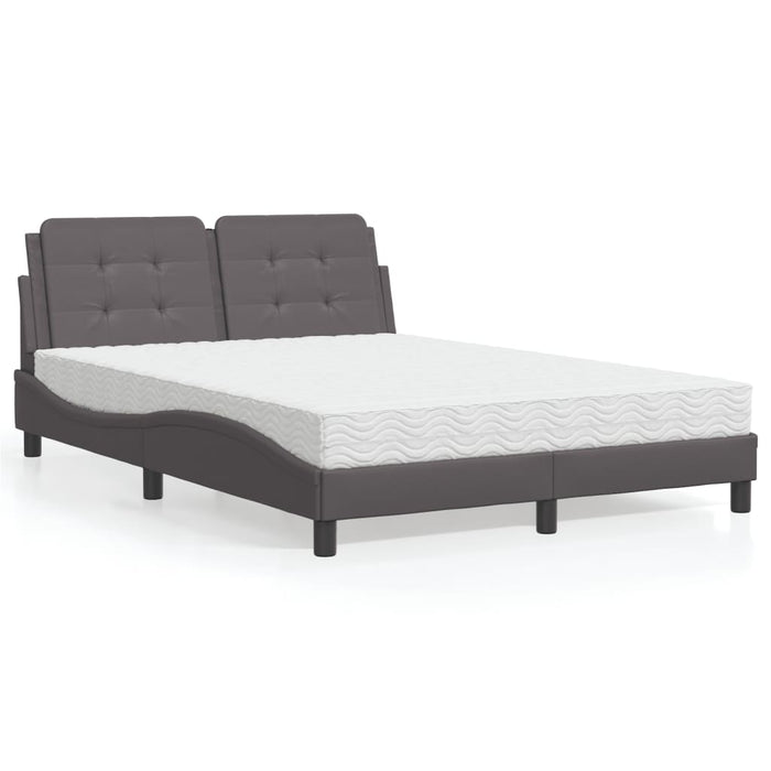 Letto con Materasso Grigio 140x190 cm in Similpelle 3208862