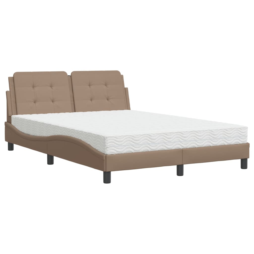 Letto con Materasso Cappuccino 140x200cm Similpelle 3208870