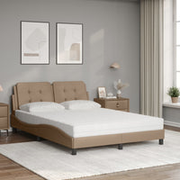 Letto con Materasso Cappuccino 140x200cm Similpelle 3208870