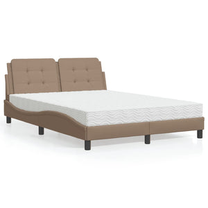 Letto con Materasso Cappuccino 140x200cm Similpelle 3208870