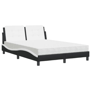 Letto con Materasso Nero e Bianco 140x200 cm in Similpelle 3208871