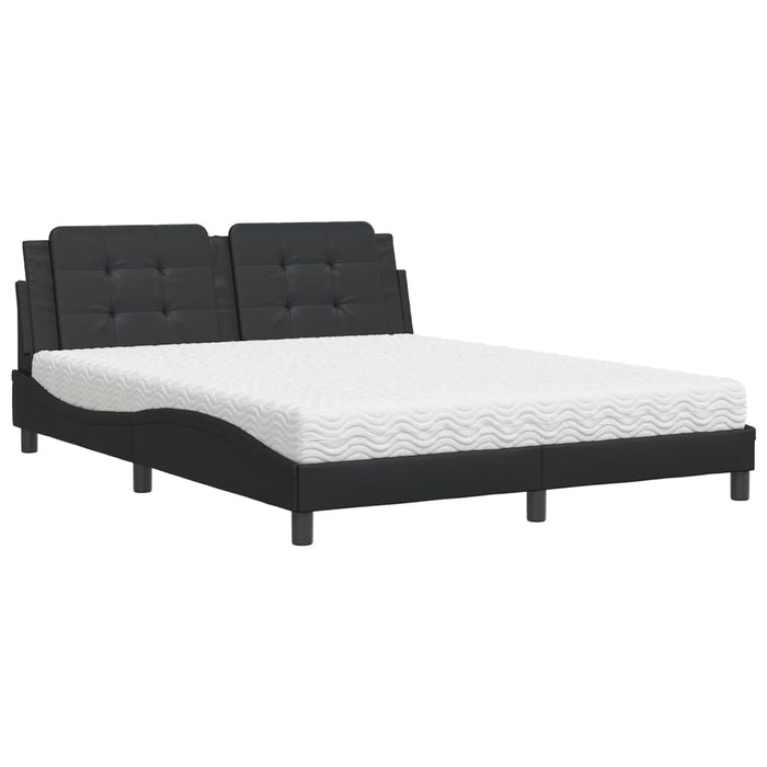 Letto con Materasso Nero 160x200 cm in Similpelle 3208873