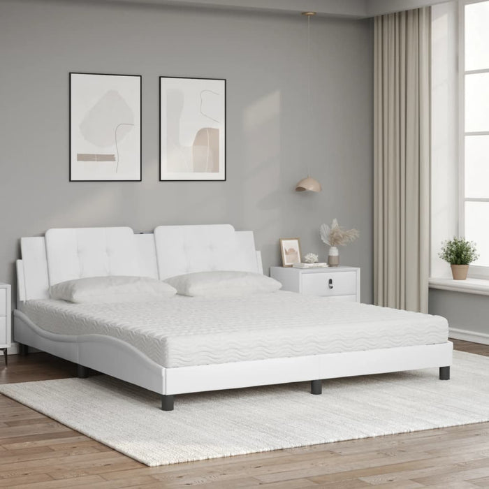 Letto con Materasso Bianco 180x200 cm in Similpelle 3208881