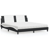 Letto con Materasso Nero e Bianco 180x200 cm in Similpelle 3208885