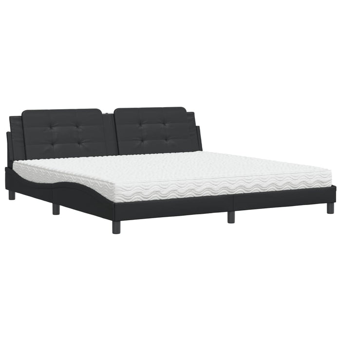 Letto con Materasso Nero 200x200 cm in Similpelle 3208887