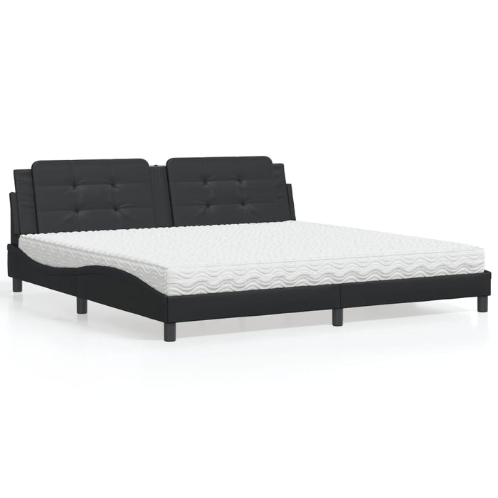 Letto con Materasso Nero 200x200 cm in Similpelle 3208887