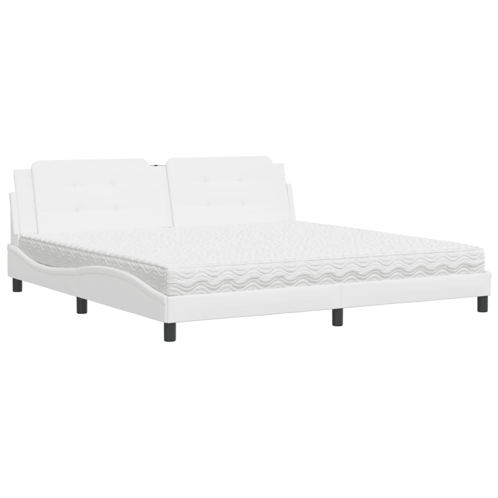 Letto con Materasso Bianco 200x200cm in Similpelle 3208888