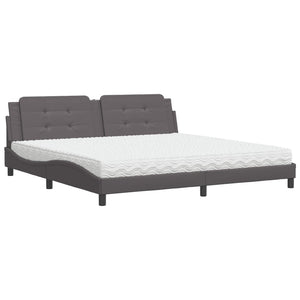 Letto con Materasso Grigio 200x200 cm in Similpelle 3208890