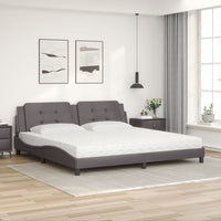 Letto con Materasso Grigio 200x200 cm in Similpelle 3208890