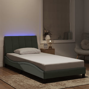 Giroletto con Luci LED Grigio Chiaro 100x200 cm in Velluto 3213763