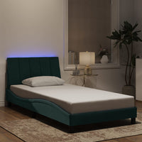 Giroletto con Luci LED Verde Scuro 100x200 cm in Velluto 3213766