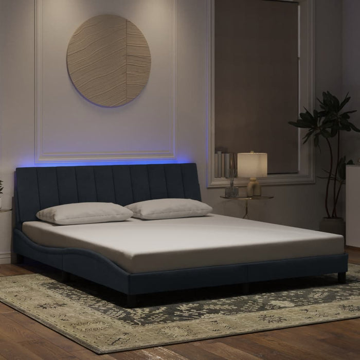 Giroletto con Luci LED Grigio Scuro 180x200 cm in Velluto 3213794