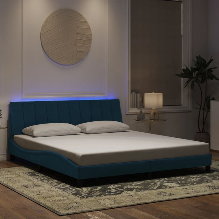 Giroletto con Luci LED Blu 180x200 cm in Velluto 3213797