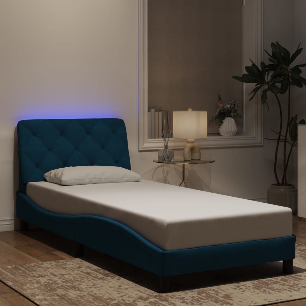 Giroletto con Luci LED Blu 80x200 cm in Velluto 3213823