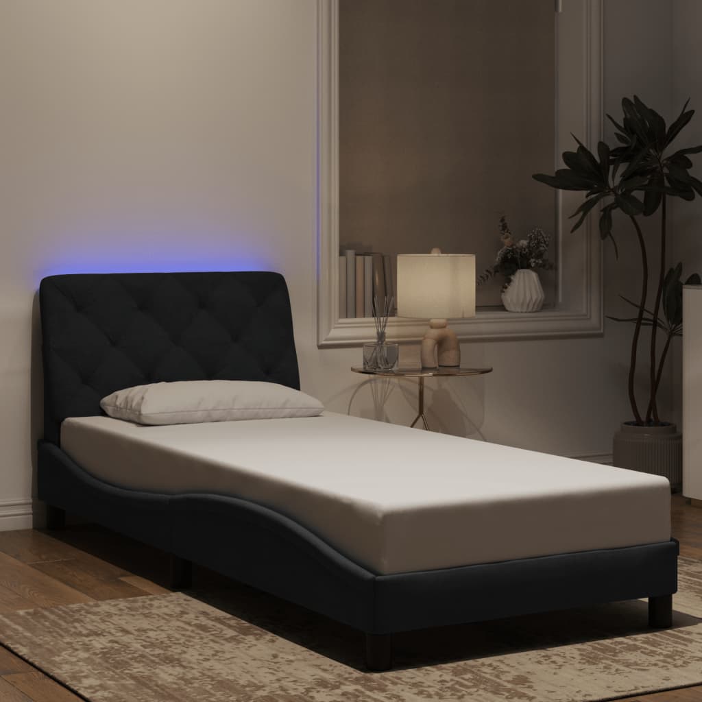 Giroletto con Luci LED Nero 90x190 cm in Velluto 3213827