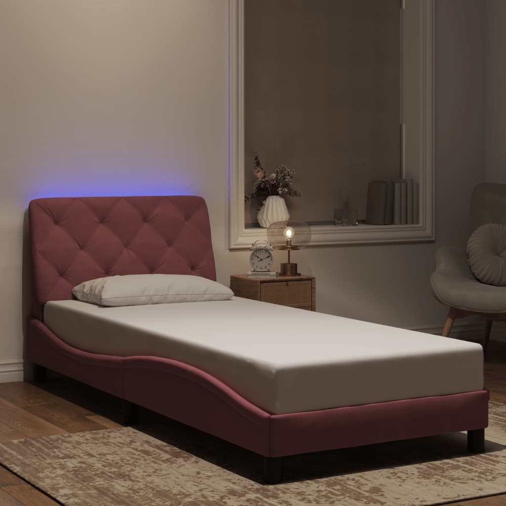 Giroletto con Luci LED Rosa 90x190 cm in Velluto 3213830