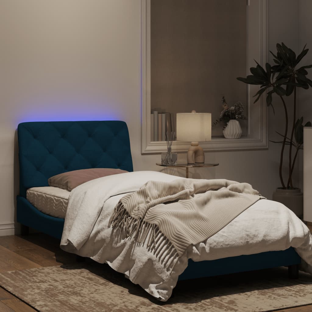 Giroletto con Luci LED Blu 90x200 cm in Velluto 3213835