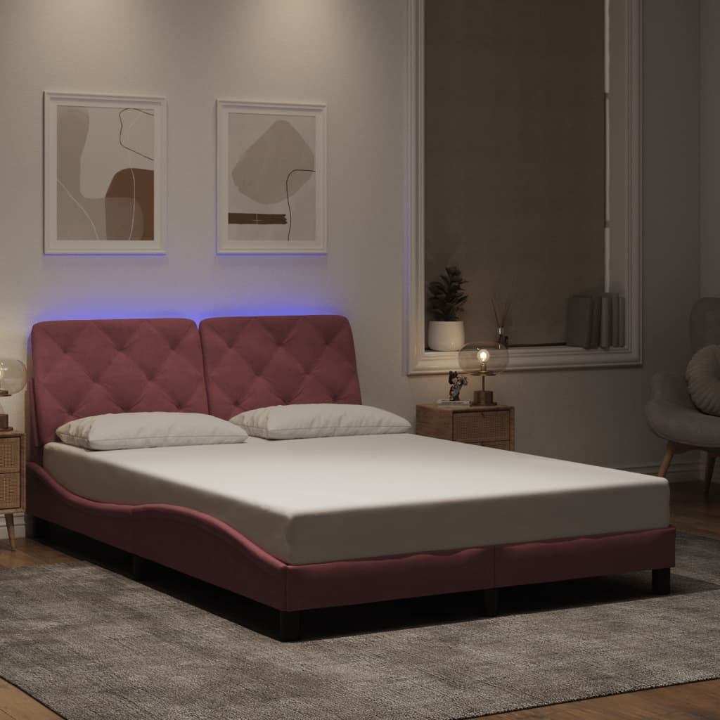 Giroletto con Luci LED Rosa 120x200 cm in Velluto 3213848