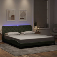 Giroletto con Luci LED Grigio Chiaro 180x200 cm in Velluto 3213867