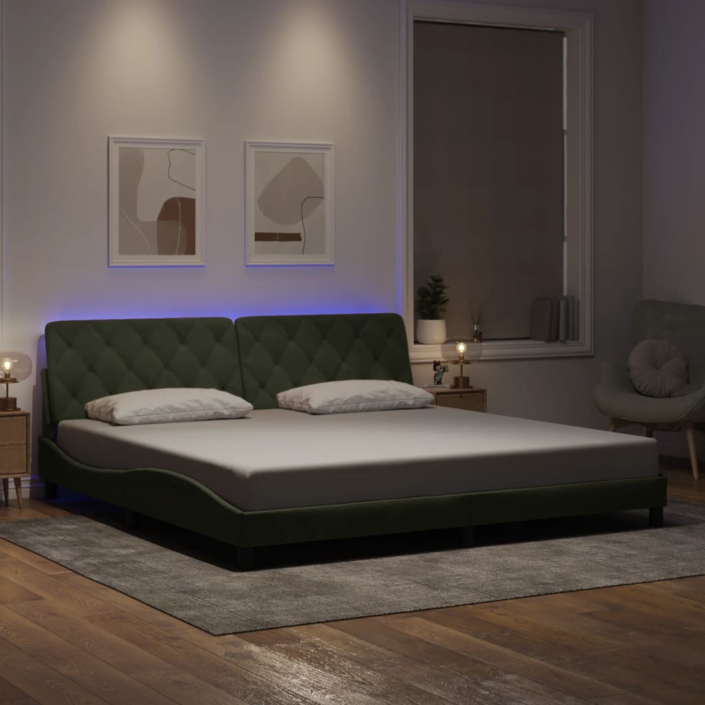 Giroletto con Luci LED Grigio Chiaro 200x200 cm in Velluto 3213873