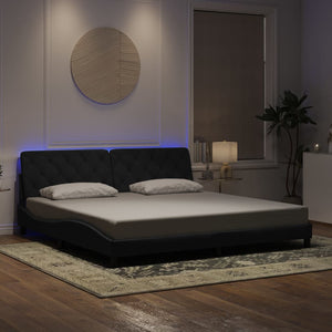 Giroletto con Luci LED Nero 200x200 cm in Velluto 3213875