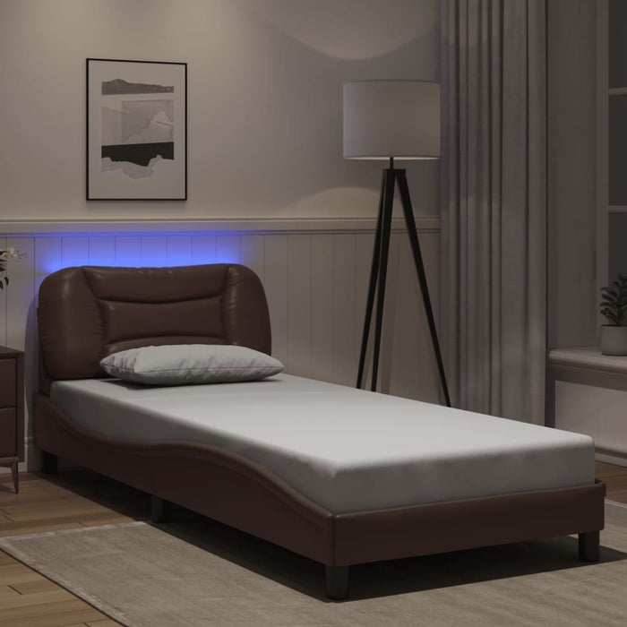 Giroletto con Luci LED Marrone 80x200 cm in Similpelle 3213894