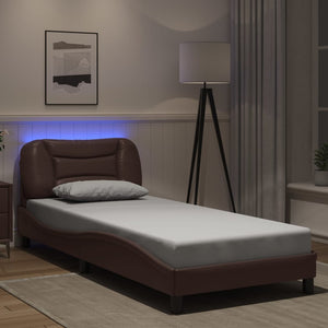 Giroletto con Luci LED Marrone 90x190 cm in Similpelle 3213901