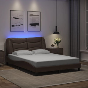 Giroletto con Luci LED Marrone 140x190 cm in Similpelle 3213929