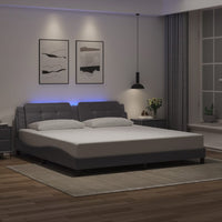 Giroletto con Luci LED Grigio 200x200 cm in Similpelle 3214134