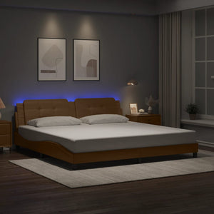 Giroletto con Luci LED Cappuccino 200x200 cm in Similpelle 3214135