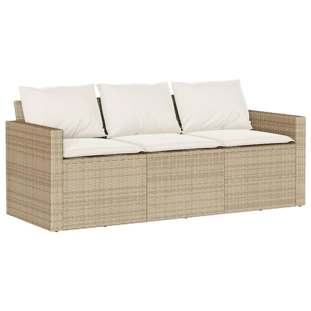 Set Divano da Giardino 6 pz con Cuscini Beige in Polyrattan 3213552